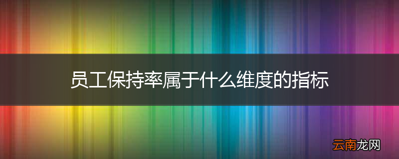员工保持率属于什么维度的指标