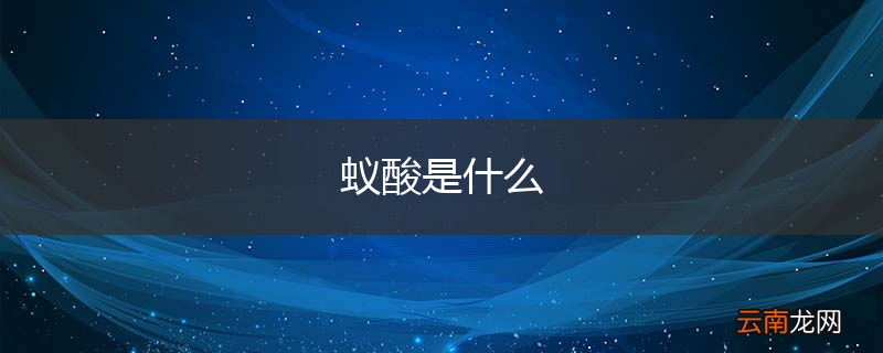 蚁酸是什么