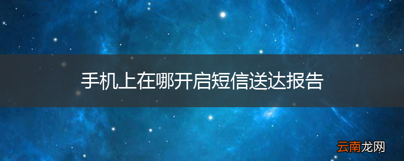 手机上在哪开启短信送达报告