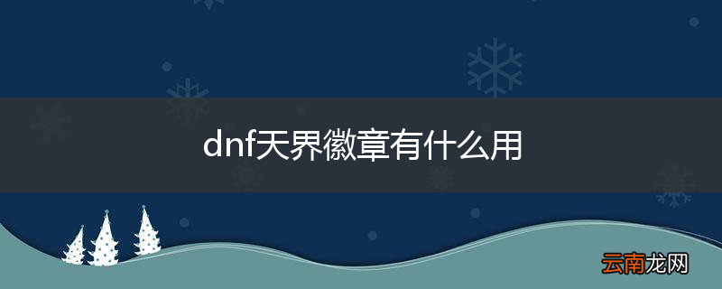 dnf天界徽章有什么用