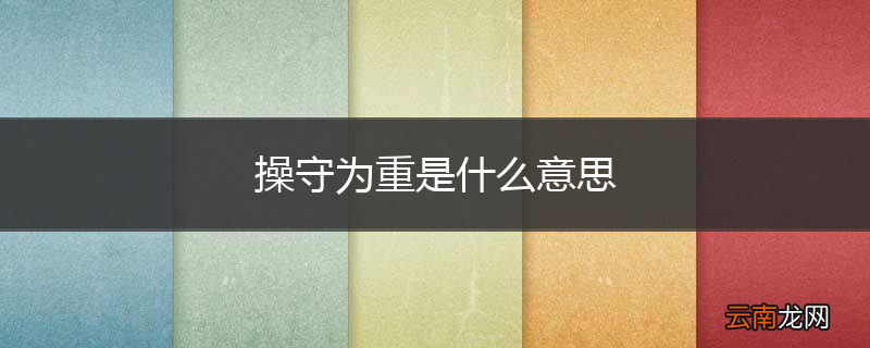 操守为重是什么意思