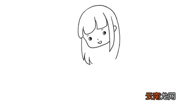 娇羞的女孩简笔画