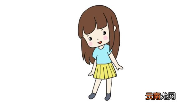 娇羞的女孩简笔画
