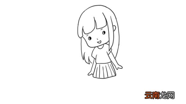 娇羞的女孩简笔画
