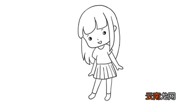 娇羞的女孩简笔画