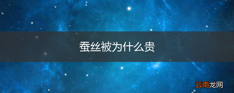 蚕丝被为什么贵