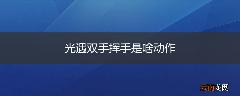 光遇双手挥手是啥动作