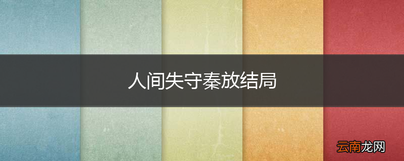 人间失守秦放结局