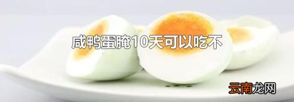 咸鸭蛋腌10天可以吃不