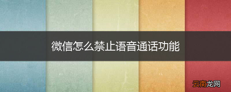 微信怎么禁止语音通话功能