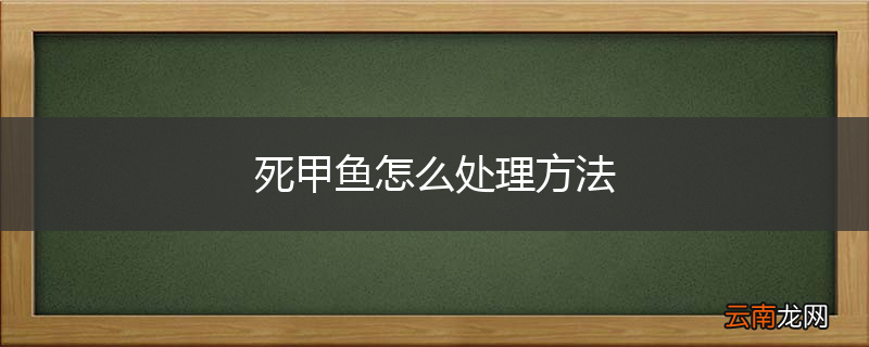 死甲鱼怎么处理方法