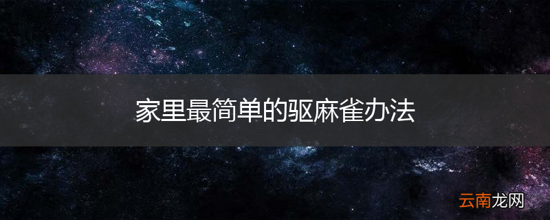 家里最简单的驱麻雀办法