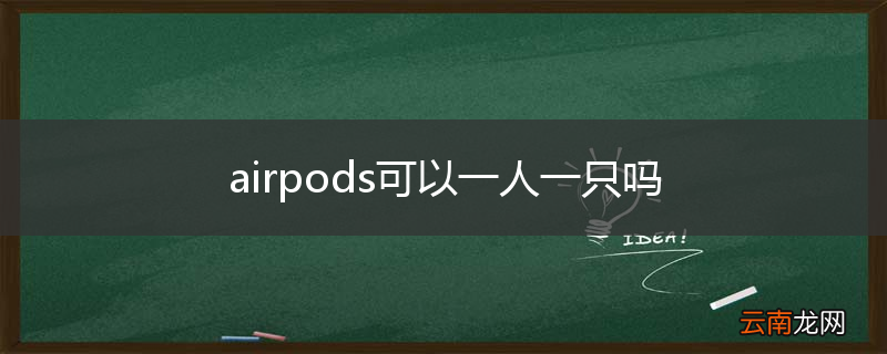 airpods可以一人一只吗