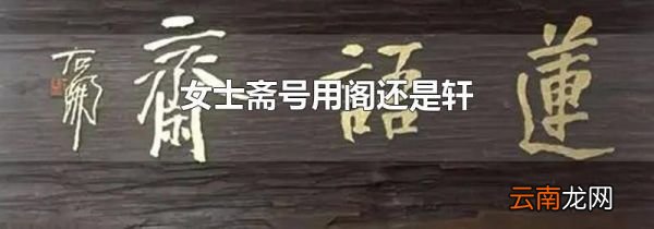 女士斋号用阁还是轩