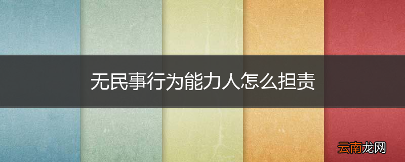 无民事行为能力人怎么担责