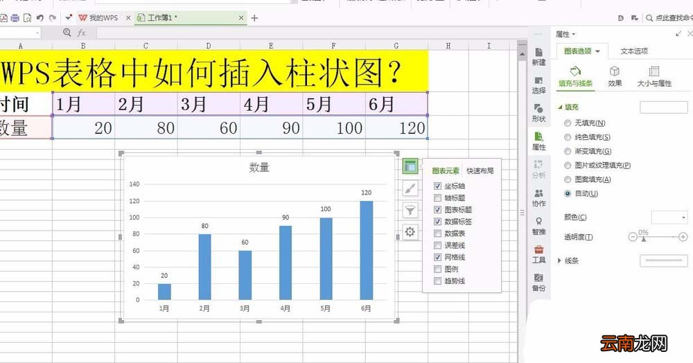WPS表格中插入柱形图具体操作流程