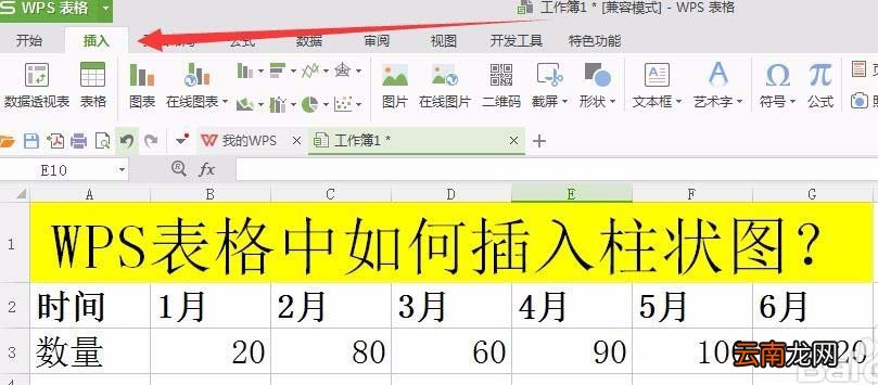 WPS表格中插入柱形图具体操作流程