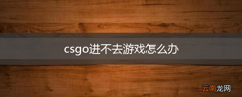 csgo进不去游戏怎么办