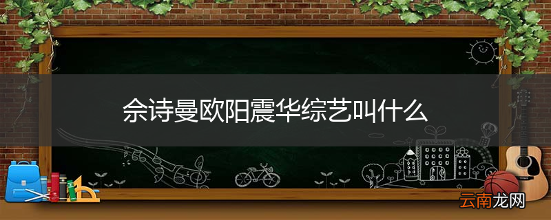 佘诗曼欧阳震华综艺叫什么