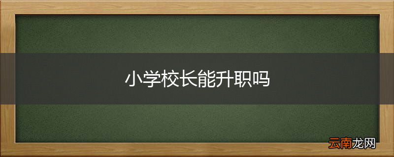 小学校长能升职吗