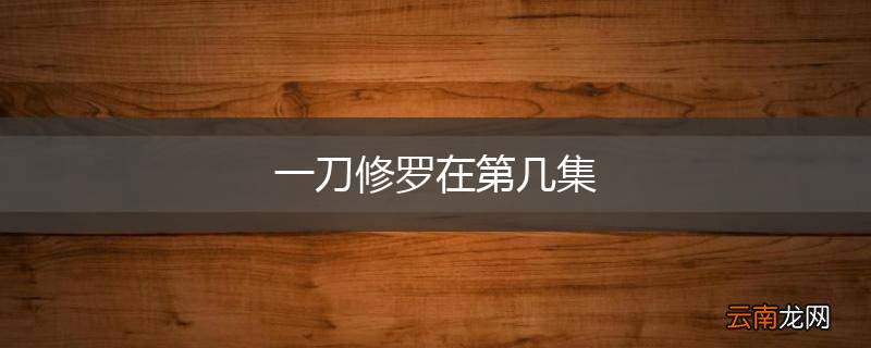 一刀修罗在第几集