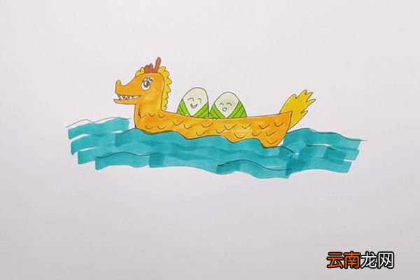 赛龙舟简笔画