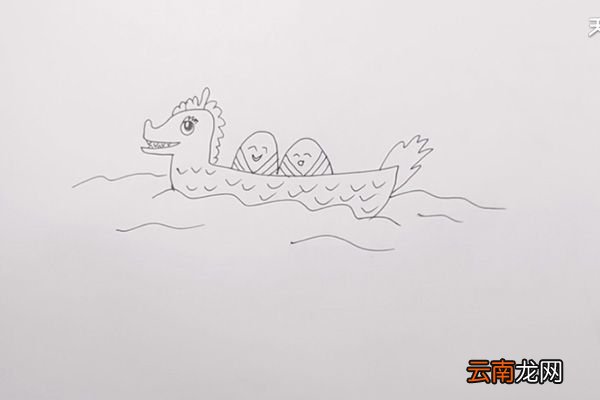 赛龙舟简笔画