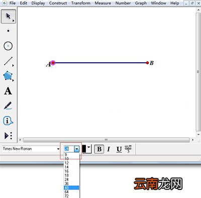几何画板改变标签字体大小的操作流程