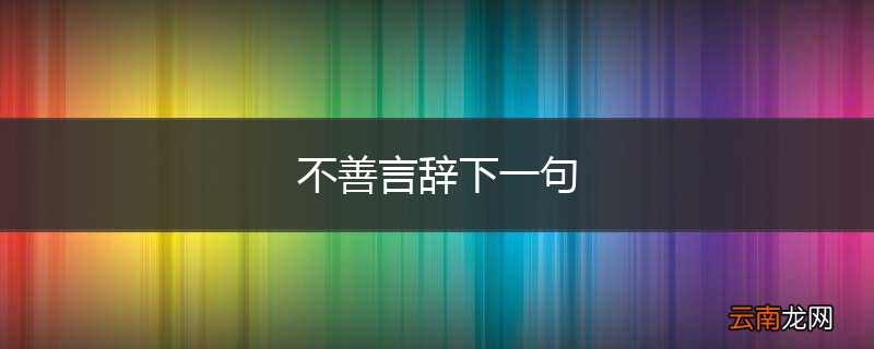 不善言辞下一句