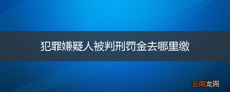 犯罪嫌疑人被判刑罚金去哪里缴