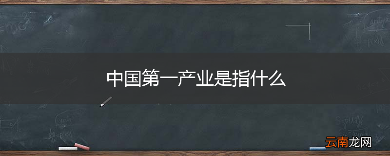 中国第一产业是指什么