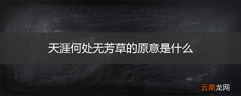 天涯何处无芳草的原意是什么