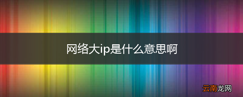 网络大ip是什么意思啊