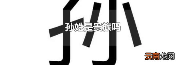 孙姓是贵族吗