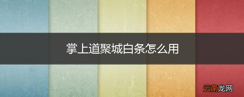 掌上道聚城白条怎么用