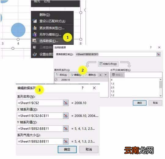 Excel表格制作单轴气泡图的操作流程