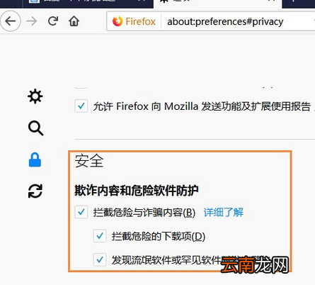 火狐浏览器设置钓鱼保护的基础操作