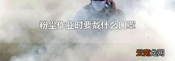 粉尘作业时要戴什么口罩