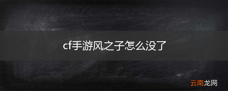 cf手游风之子怎么没了