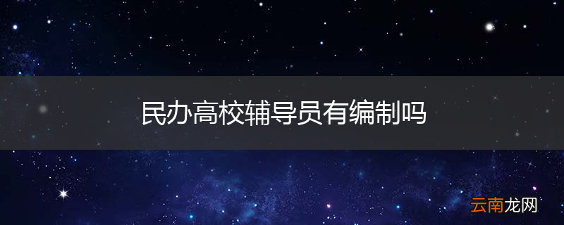 民办高校辅导员有编制吗