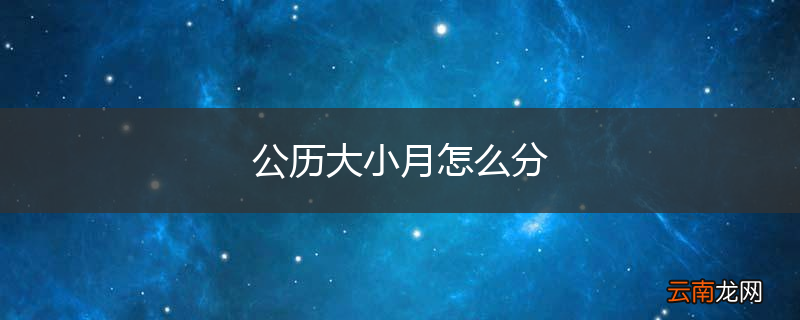 公历大小月怎么分