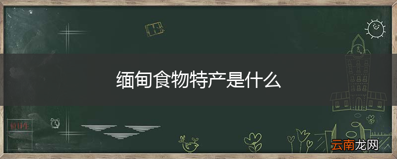 缅甸食物特产是什么