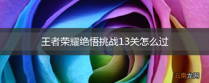 王者荣耀绝悟挑战13关怎么过