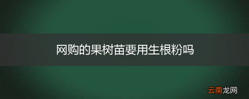 网购的果树苗要用生根粉吗