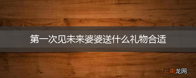 第一次见未来婆婆送什么礼物合适