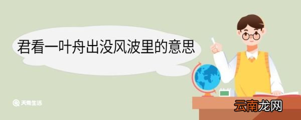 君看一叶舟出没风波里的意思 君看一叶舟出没风波里的翻译
