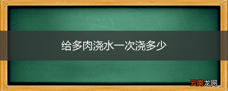 给多肉浇水一次浇多少