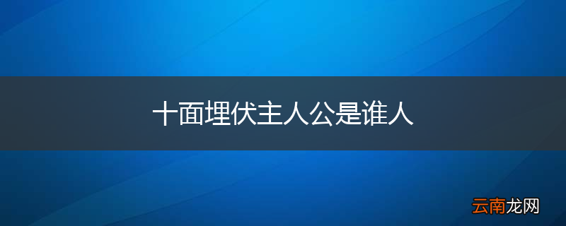 十面埋伏主人公是谁人
