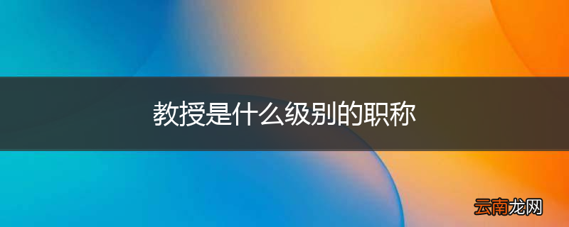 教授是什么级别的职称