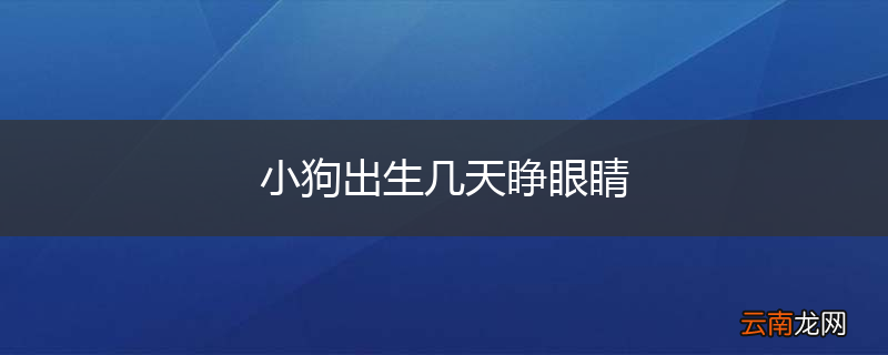 小狗出生几天睁眼睛